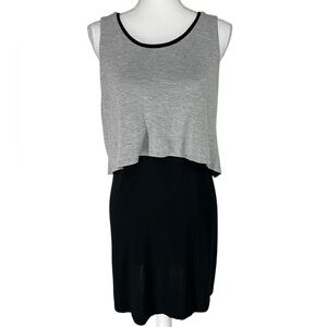 MOSSIMO / Black & Gray T-shirt Style Tank Dress / Medium / Emo Goth Fairy 2010s